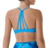 AUROLA Mercury Workout Sports Bras Women Athletic Removable Padded Backless Strapy Minimal Crop Top(Seamless-blue Danube)