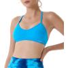 AUROLA Mercury Workout Sports Bras Women Athletic Removable Padded Backless Strapy Minimal Crop Top(Seamless-blue Danube)