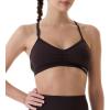 AUROLA Mercury Workout Sports Bras Women Athletic Removable Padded Backless Strapy Minimal Crop Top(Seamless-chocolate Torte)