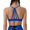 AUROLA Mercury Workout Sports Bras Women Athletic Removable Padded Backless Strapy Minimal Crop Top(Seamless-klein Blue)