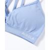 AUROLA Mercury Workout Sports Bras Women Athletic Removable Padded Backless Strapy Minimal Crop Top(Serenity Blue)