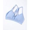 AUROLA Mercury Workout Sports Bras Women Athletic Removable Padded Backless Strapy Minimal Crop Top(Serenity Blue)