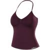 AUROLA Influence Longline Strappy Workout Halter Tops for Women,Removable Cups Padded Bras Impact Gym Yoga Sleeveless Top(Black Cherry)