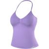AUROLA Influence Longline Strappy Workout Halter Tops for Women,Removable Cups Padded Bras Impact Gym Yoga Sleeveless Top(Chalk Violet)