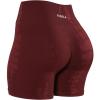 AUROLA Serpent Seamless Scrunch Workout Shorts for Women,Tummy Control Squat Proof Ribbed Thick Active Gym Short(Serpent- Burgundy)