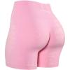 AUROLA Serpent Seamless Scrunch Workout Shorts for Women,Tummy Control Squat Proof Ribbed Thick Active Gym Short(Serpent- Sweet Pink)