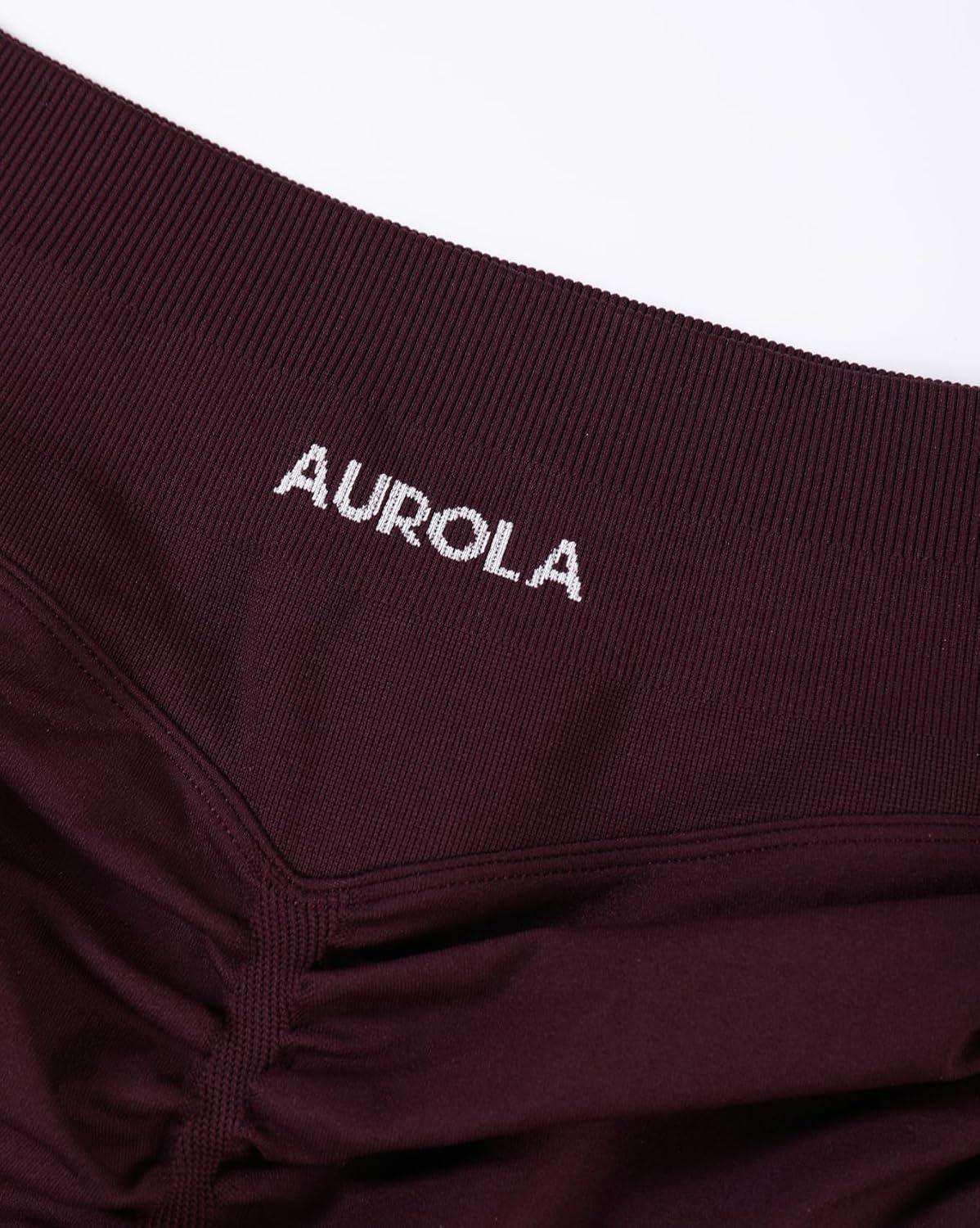 imageAUROLA Influence Workout Shorts for Women25 35 45 55 65 No Roll Up Squat Proof Scrunch Seamless Compression Gym ShortBlack Cherry