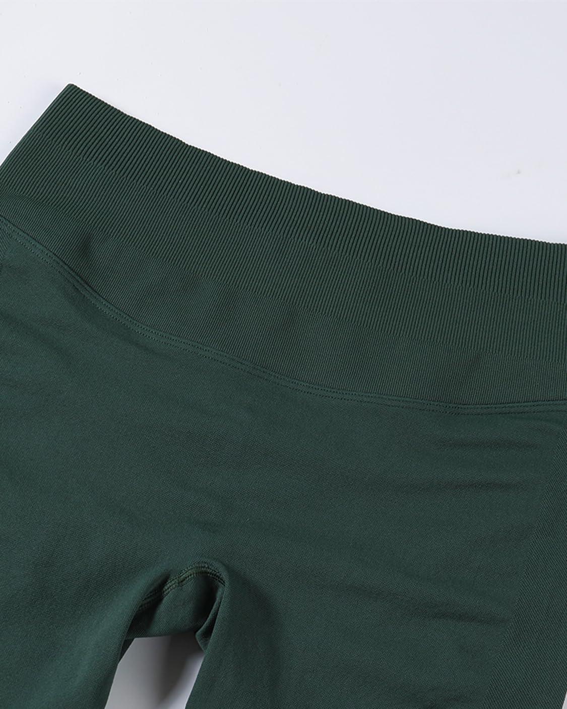 imageAUROLA Influence Workout Shorts for Women25 35 45 55 65 No Roll Up Squat Proof Scrunch Seamless Compression Gym ShortEden Green