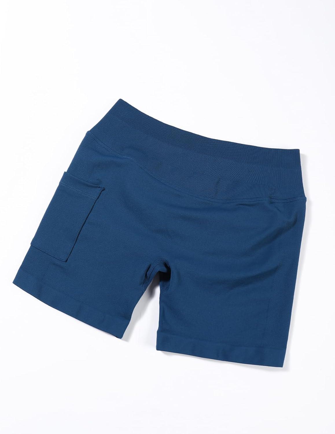 imageAUROLA Influence Workout Shorts for Women25 35 45 55 65 No Roll Up Squat Proof Scrunch Seamless Compression Gym ShortEnsign Blue