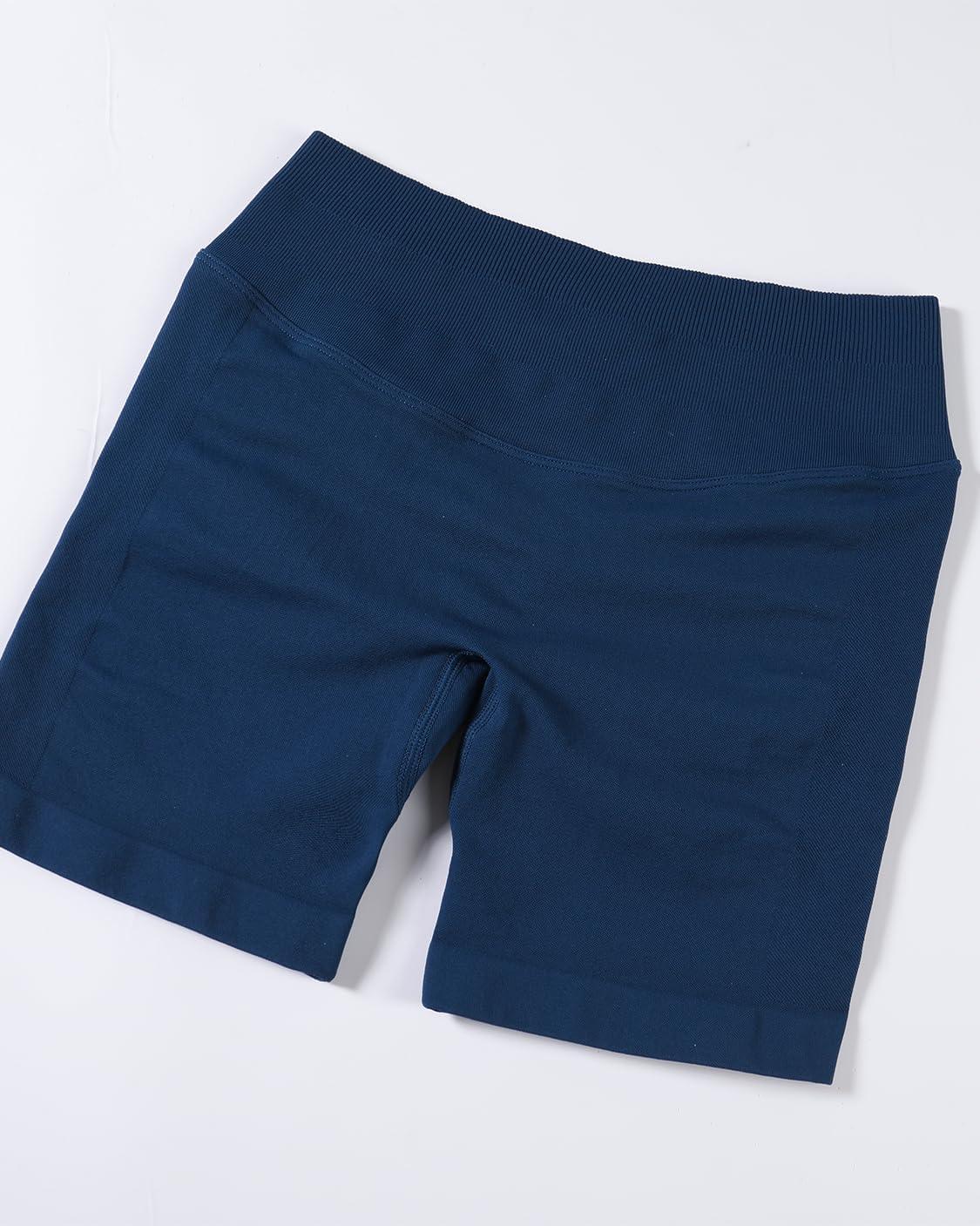 imageAUROLA Influence Workout Shorts for Women25 35 45 55 65 No Roll Up Squat Proof Scrunch Seamless Compression Gym ShortEnsign Blue