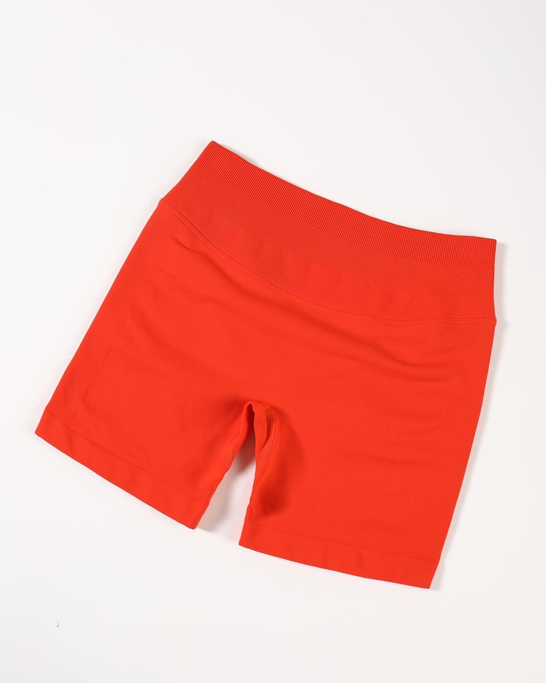 imageAUROLA Influence Workout Shorts for Women25 35 45 55 65 No Roll Up Squat Proof Scrunch Seamless Compression Gym ShortHalloween Orange