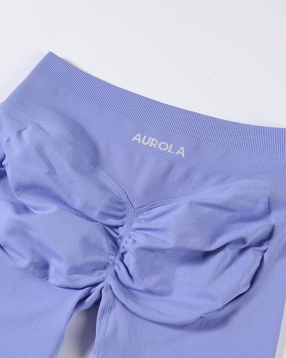 imageAUROLA Influence Workout Shorts for Women25 35 45 55 65 No Roll Up Squat Proof Scrunch Seamless Compression Gym ShortJacaranda