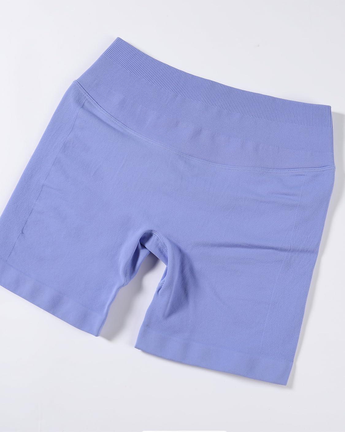 imageAUROLA Influence Workout Shorts for Women25 35 45 55 65 No Roll Up Squat Proof Scrunch Seamless Compression Gym ShortJacaranda