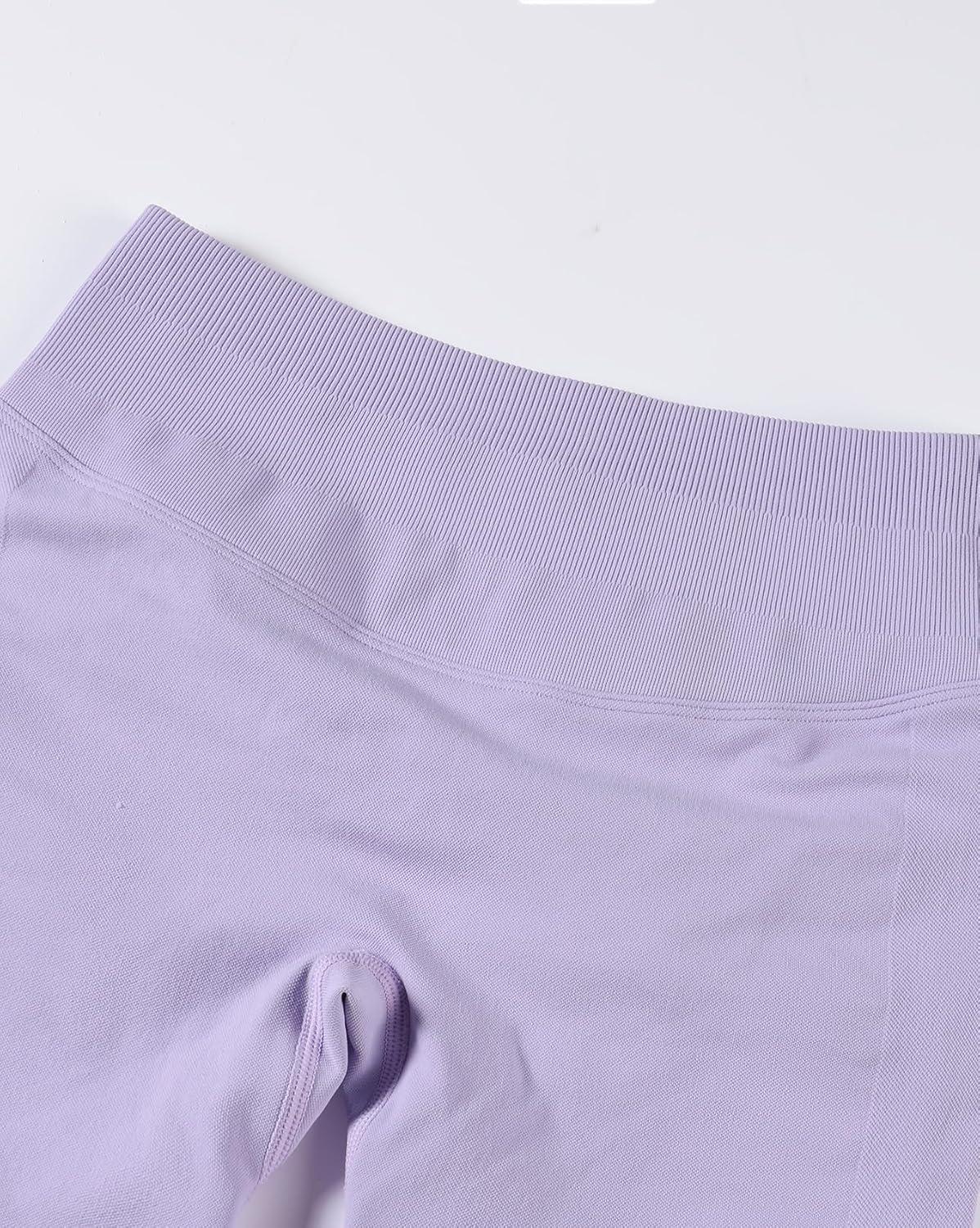 imageAUROLA Influence Workout Shorts for Women25 35 45 55 65 No Roll Up Squat Proof Scrunch Seamless Compression Gym ShortLavender