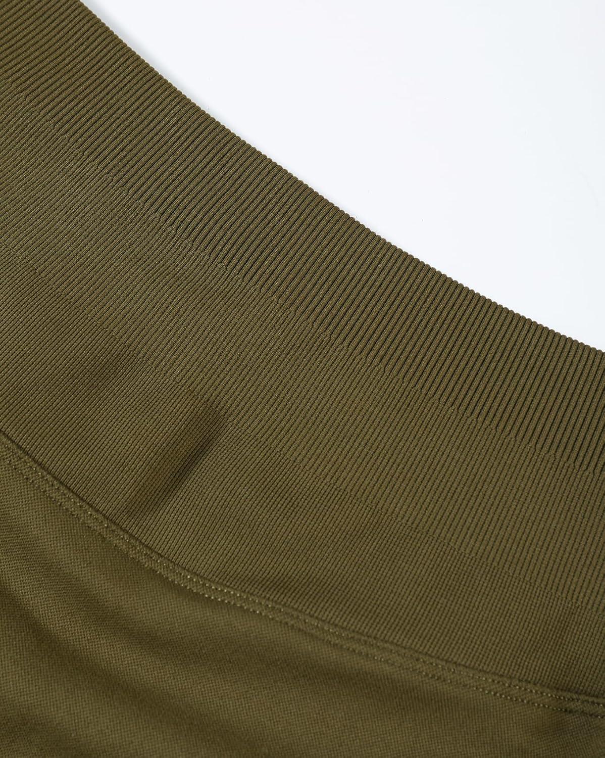 imageAUROLA Influence Workout Shorts for Women25 35 45 55 65 No Roll Up Squat Proof Scrunch Seamless Compression Gym ShortMartini Olive