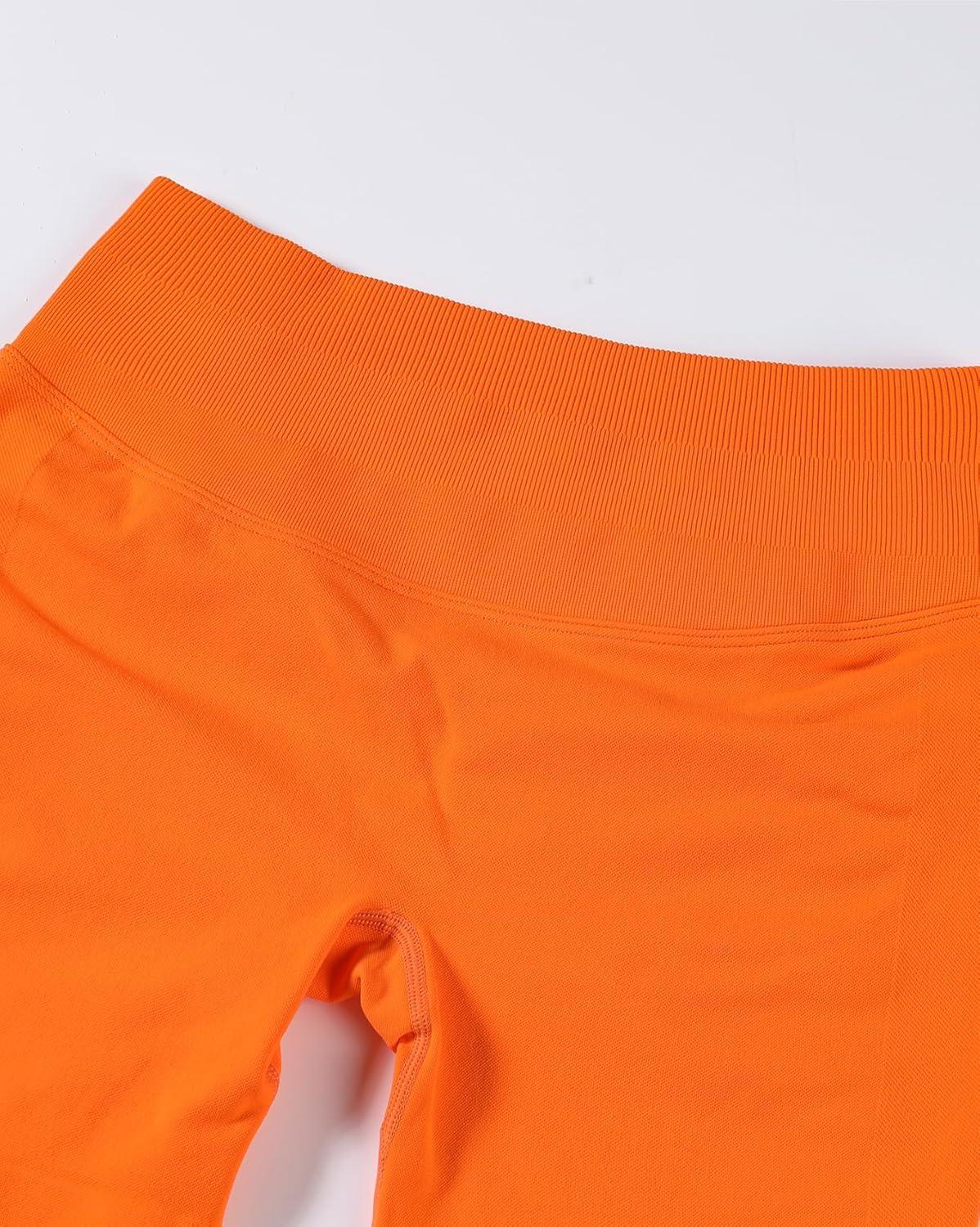imageAUROLA Influence Workout Shorts for Women25 35 45 55 65 No Roll Up Squat Proof Scrunch Seamless Compression Gym ShortPersimmon Orange