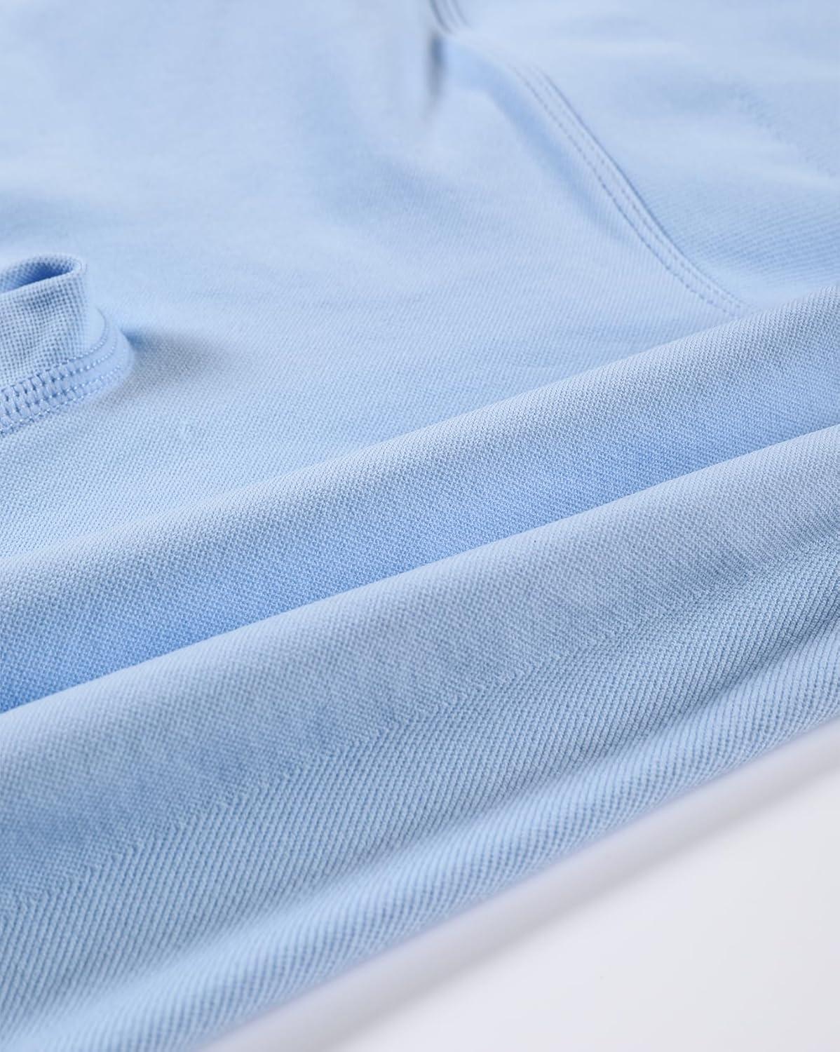 imageAUROLA Influence Workout Shorts for Women25 35 45 55 65 No Roll Up Squat Proof Scrunch Seamless Compression Gym ShortSky Light