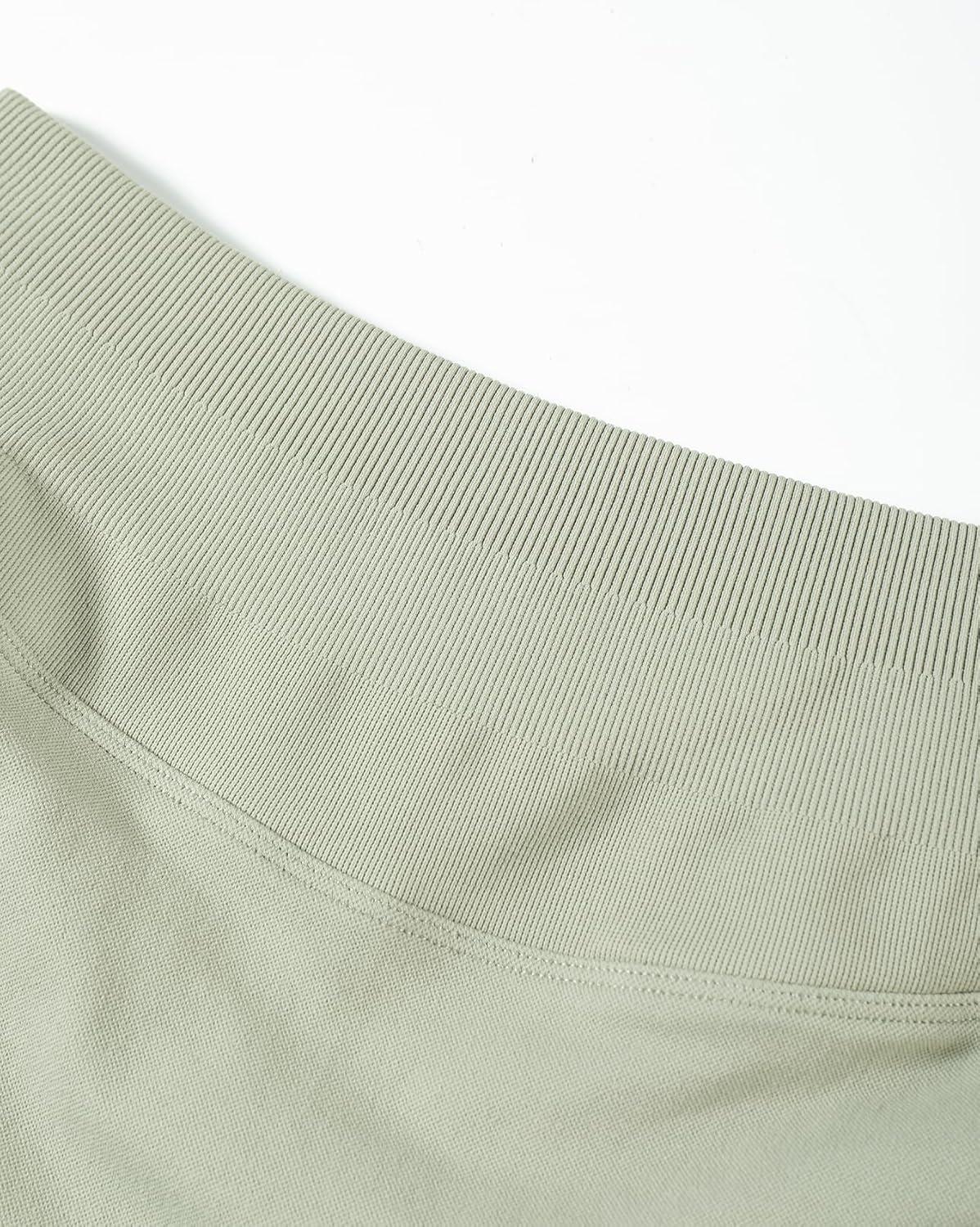 imageAUROLA Influence Workout Shorts for Women25 35 45 55 65 No Roll Up Squat Proof Scrunch Seamless Compression Gym ShortTidal Foam