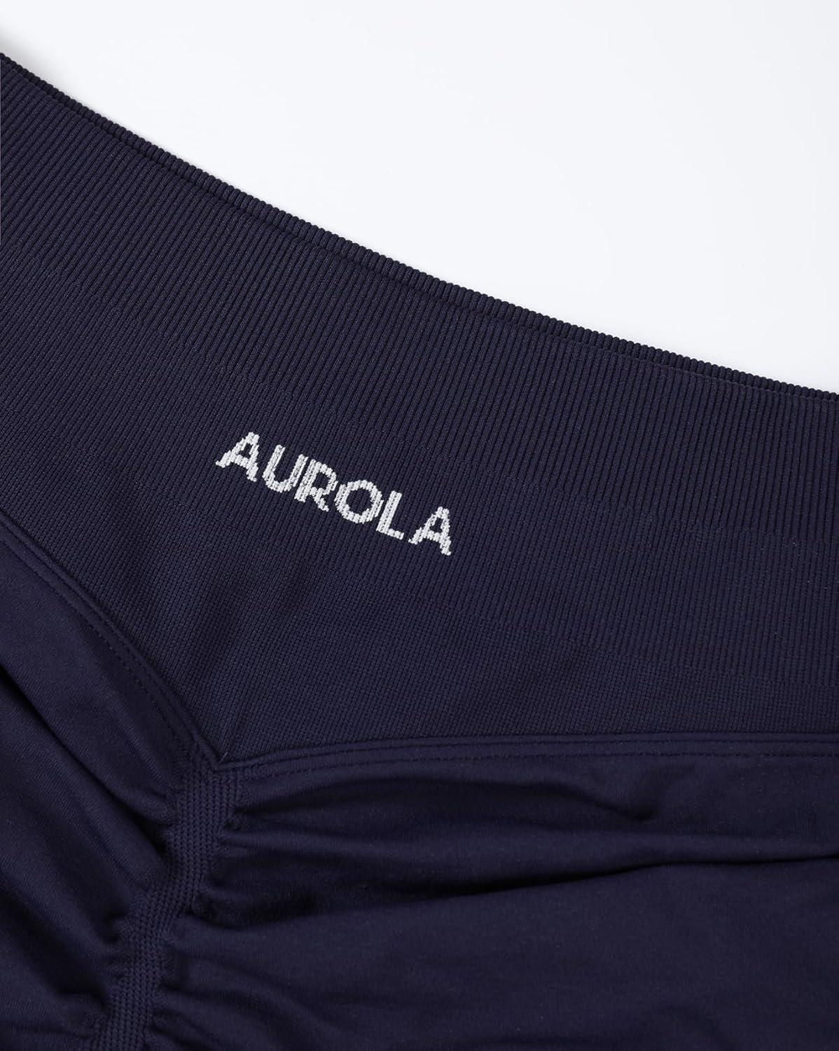 imageAUROLA Influence Workout Shorts for Women25 35 45 55 65 No Roll Up Squat Proof Scrunch Seamless Compression Gym ShortUltra Violet