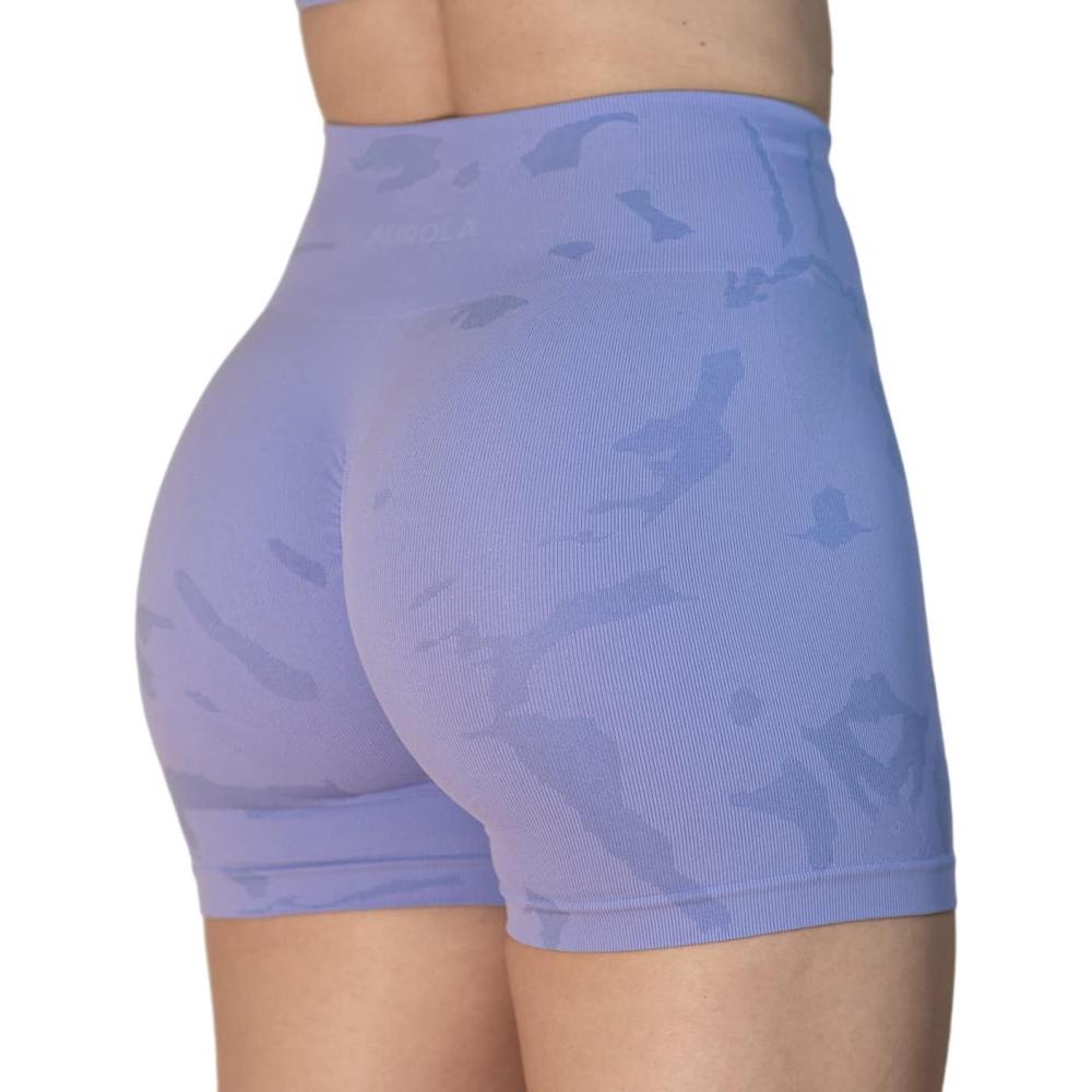 imageAUROLA Dream Collection Women Workout Shorts High Waist Gym Shorts Scrunch Butt Seamless Athletic ShortsCamojacaranda