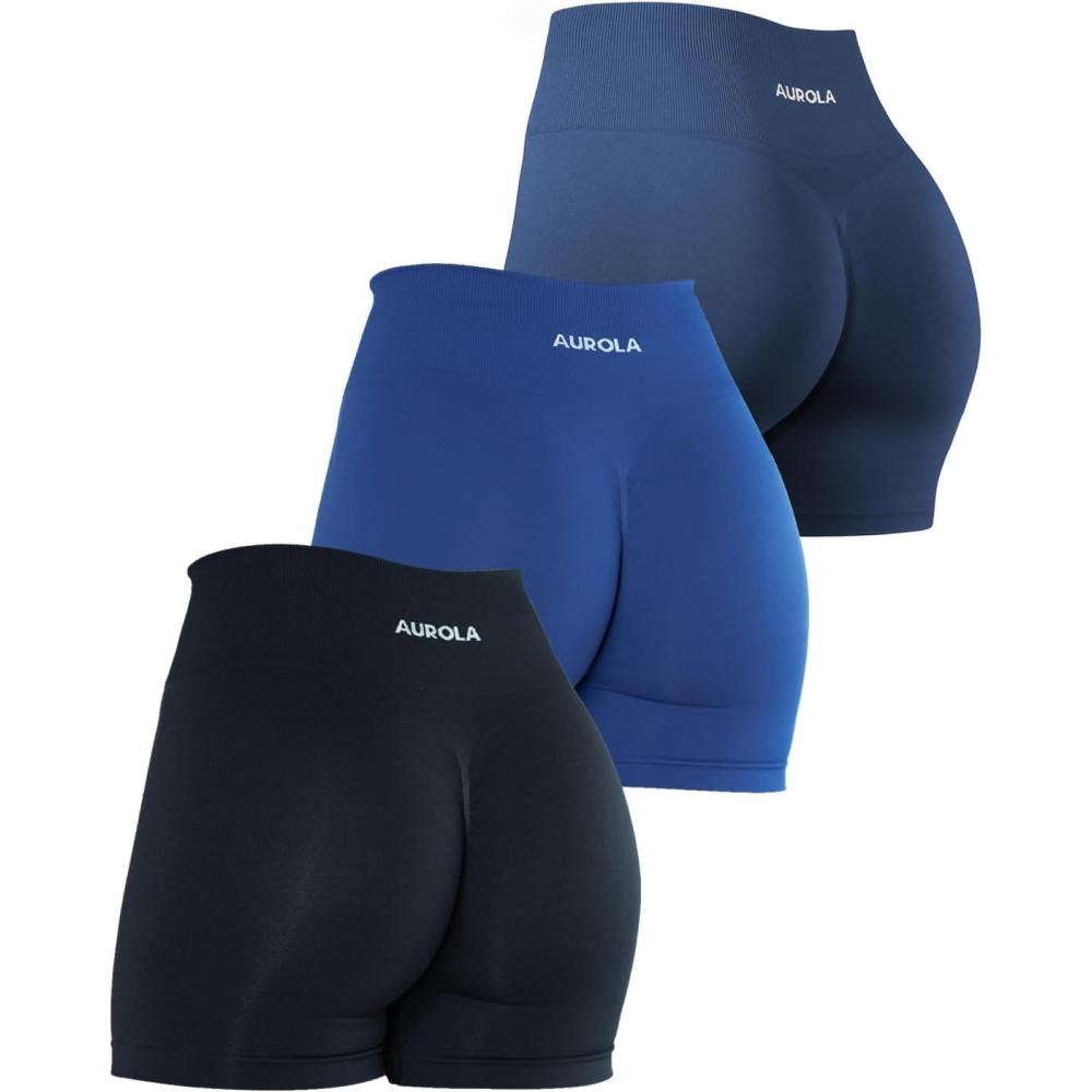 imageAUROLA Dream Collection Women Workout Shorts High Waist Gym Shorts Scrunch Butt Seamless Athletic ShortsPack Dark BlackSurf the WebNaval Academy