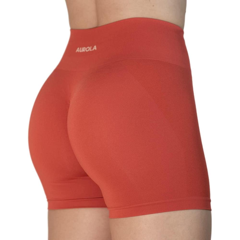 imageAUROLA Intensify V20 Womens Workout Shorts Athletic Running Shorts Seamless High Waist Gym Yoga ShortsBaked Apple