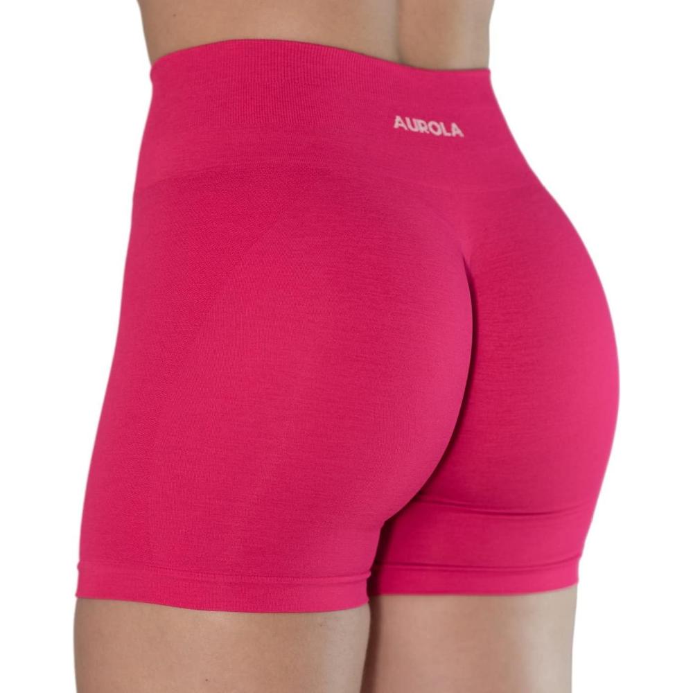 imageAUROLA Intensify V20 Womens Workout Shorts Athletic Running Shorts Seamless High Waist Gym Yoga ShortsPink