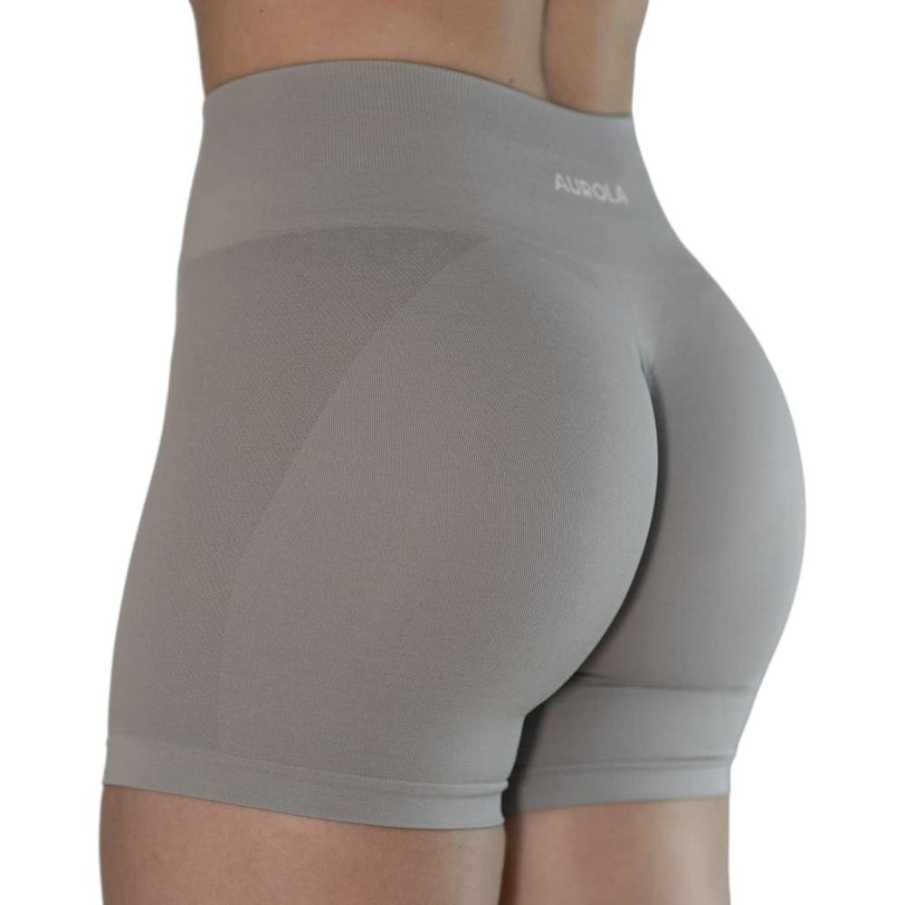 imageAUROLA Intensify V20 Womens Workout Shorts Athletic Running Shorts Seamless High Waist Gym Yoga ShortsSilver Sconce