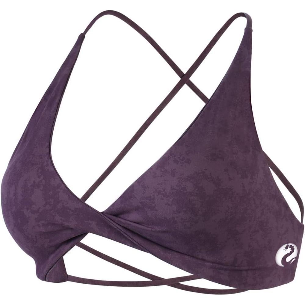 imageAUROLA Venus Women Sports Bras Backless Strappy Workout Bra Low Support Removable Padded Gym BrasFloralpurple