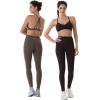 AUROLA CAMO Collection Workout Leggings for Women Subtle Logo Seamless Scrunch Gym Tights Yoga Running Active Pants(Chocolate Torte)