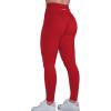AUROLA Dream Collection Workout Leggings for Women High Waist Seamless Scrunch Athletic Running Gym Fitness Active Pants(Chinese Red)