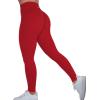 AUROLA Dream Collection Workout Leggings for Women High Waist Seamless Scrunch Athletic Running Gym Fitness Active Pants(Chinese Red)