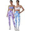 AUROLA Dream Collection Workout Leggings for Women High Waist Seamless Scrunch Athletic Running Gym Fitness Active Pants(Fantasy Jacaranda Tie Dye)