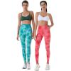 AUROLA Dream Collection Workout Leggings for Women High Waist Seamless Scrunch Athletic Running Gym Fitness Active Pants(Pink Fire Tie Dye)
