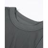 AUROLA Essentials Rib Seamless Sleeveless Tank for Women Subtle Logo Round Neck Active Workout Crop Tops(Pack (Black+steel Grey+bracken Brown))