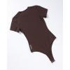 AUROLA Everyday Crew Neck Bodysuits Shirts,Going Out Short Sleeve Casual Basic Stretchy Fashion One Piece(Brown Stone)