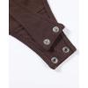 AUROLA Everyday Crew Neck Bodysuits Shirts,Going Out Short Sleeve Casual Basic Stretchy Fashion One Piece(Brown Stone)
