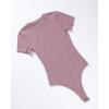 AUROLA Everyday Crew Neck Bodysuits Shirts,Going Out Short Sleeve Casual Basic Stretchy Fashion One Piece(Dawn Pink)