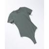 AUROLA Everyday Crew Neck Bodysuits Shirts,Going Out Short Sleeve Casual Basic Stretchy Fashion One Piece(Green Pine)