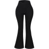 AUROLA Fire Flare Leggings for Women, Crossover High Waisted Yoga Pants Tummy Control Wide Leg Bootcut Leggings(Black)