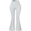 AUROLA Fire Flare Leggings for Women, Crossover High Waisted Yoga Pants Tummy Control Wide Leg Bootcut Leggings(Blanc De Blanc)