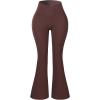 AUROLA Fire Flare Leggings for Women, Crossover High Waisted Yoga Pants Tummy Control Wide Leg Bootcut Leggings(Cinnamon)
