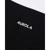 AUROLA Impressive Collection Workout Shorts for Women,High Waisted V-Shape Seam Gym Embossed Logo Athletic Fitness Short(Black)