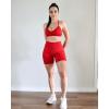 AUROLA Impressive Collection Workout Shorts for Women,High Waisted V-Shape Seam Gym Embossed Logo Athletic Fitness Short(Chili Red)