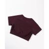 AUROLA Influence Crop Top Workout Shirts for Women, Ultra-Soft Seamless Gym T Shirts Short Sleeve Running Workout Tops(Black Cherry)
