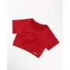 AUROLA Influence Crop Top Workout Shirts for Women, Ultra-Soft Seamless Gym T Shirts Short Sleeve Running Workout Tops(Chili Red)