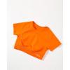AUROLA Influence Crop Top Workout Shirts for Women, Ultra-Soft Seamless Gym T Shirts Short Sleeve Running Workout Tops(Persimmon Orange)