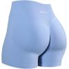 AUROLA Influence Workout Shorts for Women,2.5 3.5 4.5 5.5 6.5 No Roll Up Squat Proof Scrunch Seamless Compression Gym Short(Airy Blue)