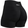AUROLA Influence Workout Shorts for Women,2.5 3.5 4.5 5.5 6.5 No Roll Up Squat Proof Scrunch Seamless Compression Gym Short(Black)
