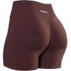 AUROLA Influence Workout Shorts for Women,2.5 3.5 4.5 5.5 6.5 No Roll Up Squat Proof Scrunch Seamless Compression Gym Short(Cinnamon)